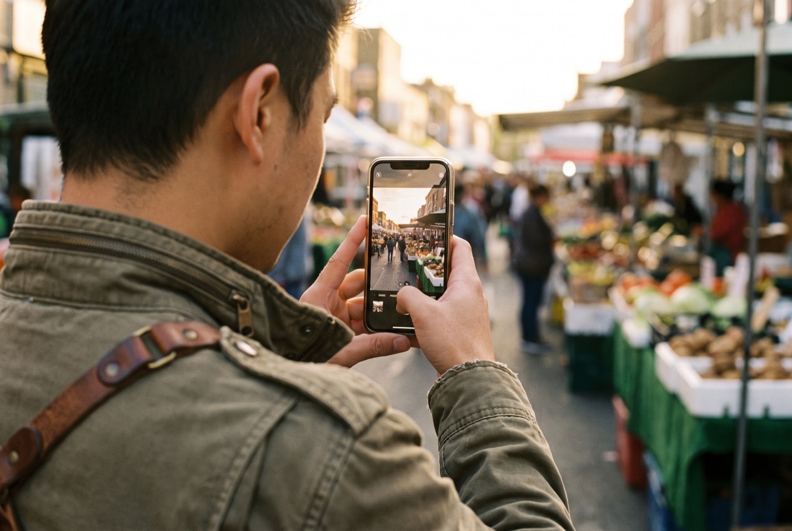 Shooting a market scene on iPhone